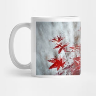 Rain On The Red Maple Leaves Mug